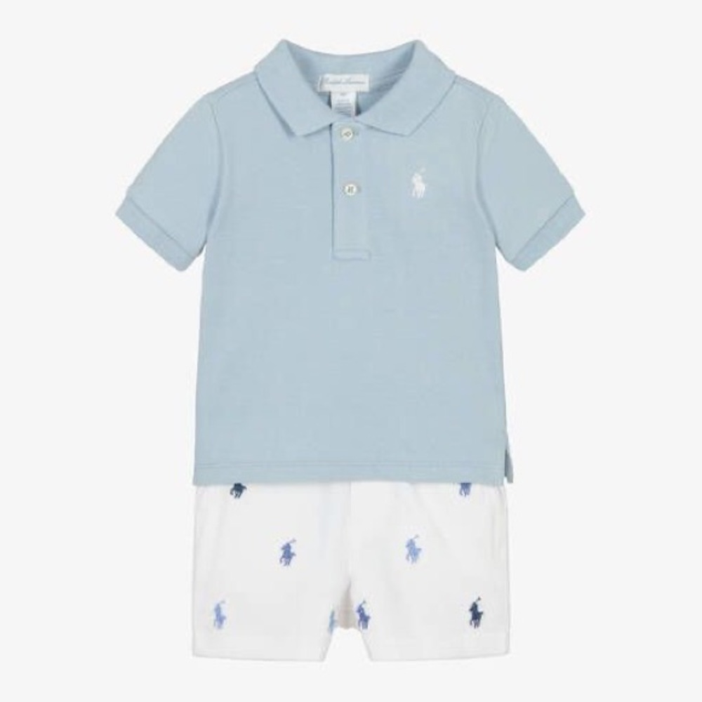 Ralph Lauren Kids Sky Blue Polo Shirt and Pants